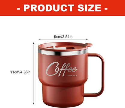 Contemporary Nonrust Steel Thermal Mugs Spill Lid Easy Grips Handle for Daily Commutes Travels Outdoors Camping Mugs