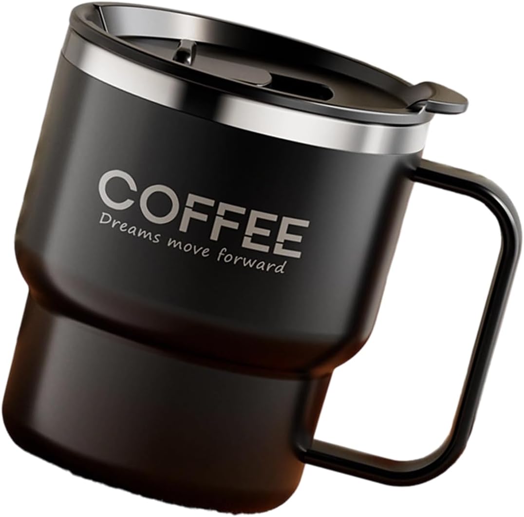 Contemporary Nonrust Steel Thermal Mugs Spill Lid Easy Grips Handle for Daily Commutes Travels Outdoors Camping Mugs