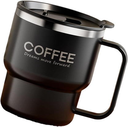Contemporary Nonrust Steel Thermal Mugs Spill Lid Easy Grips Handle for Daily Commutes Travels Outdoors Camping Mugs