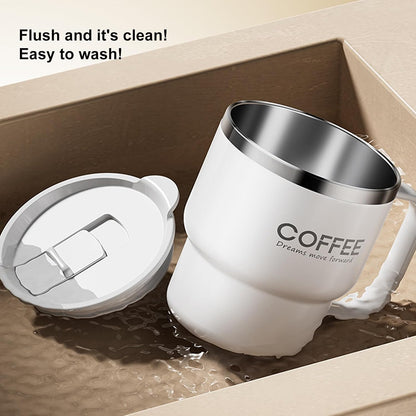 Contemporary Nonrust Steel Thermal Mugs Spill Lid Easy Grips Handle for Daily Commutes Travels Outdoors Camping Mugs