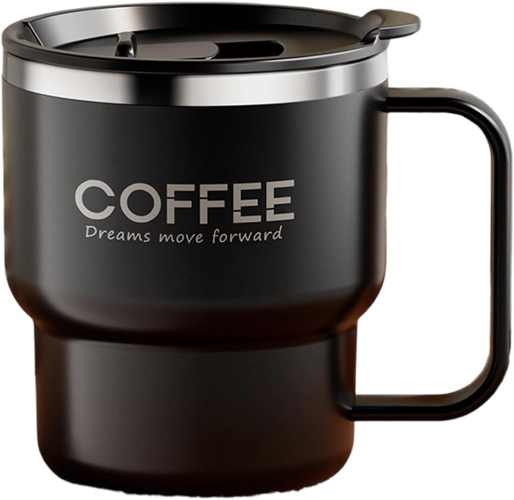 Contemporary Nonrust Steel Thermal Mugs Spill Lid Easy Grips Handle for Daily Commutes Travels Outdoors Camping Mugs