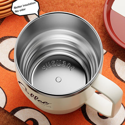Contemporary Nonrust Steel Thermal Mugs Spill Lid Easy Grips Handle for Daily Commutes Travels Outdoors Camping Mugs