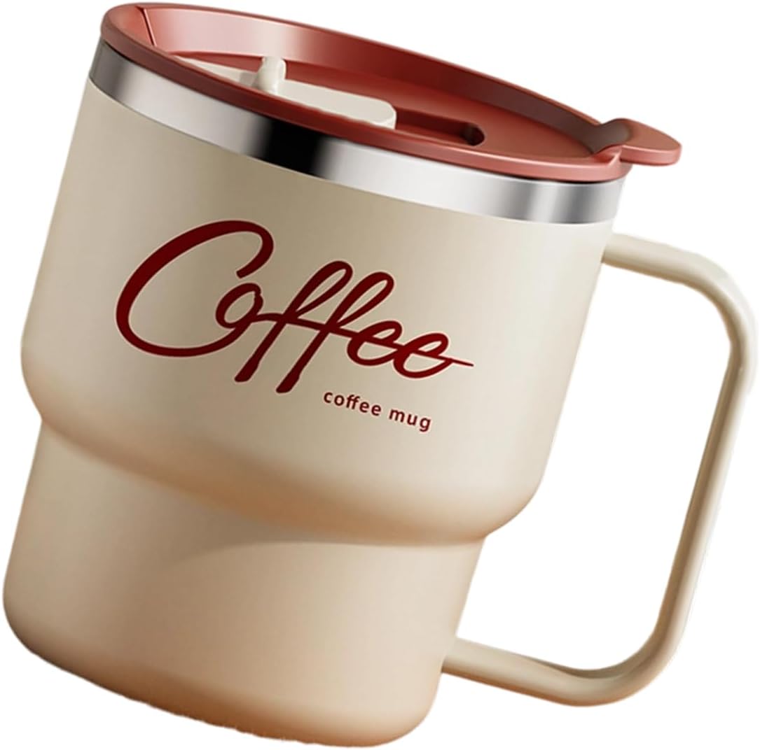 Contemporary Nonrust Steel Thermal Mugs Spill Lid Easy Grips Handle for Daily Commutes Travels Outdoors Camping Mugs