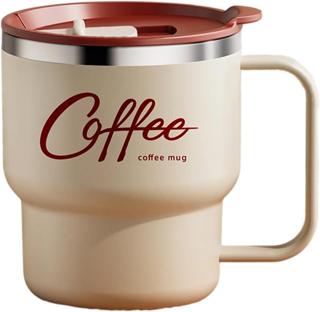 Contemporary Nonrust Steel Thermal Mugs Spill Lid Easy Grips Handle for Daily Commutes Travels Outdoors Camping Mugs