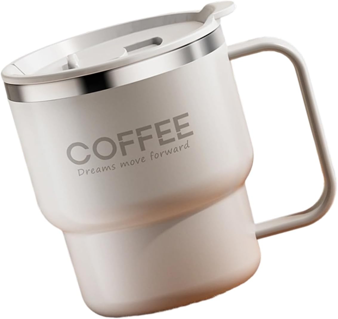 Contemporary Nonrust Steel Thermal Mugs Spill Lid Easy Grips Handle for Daily Commutes Travels Outdoors Camping Mugs