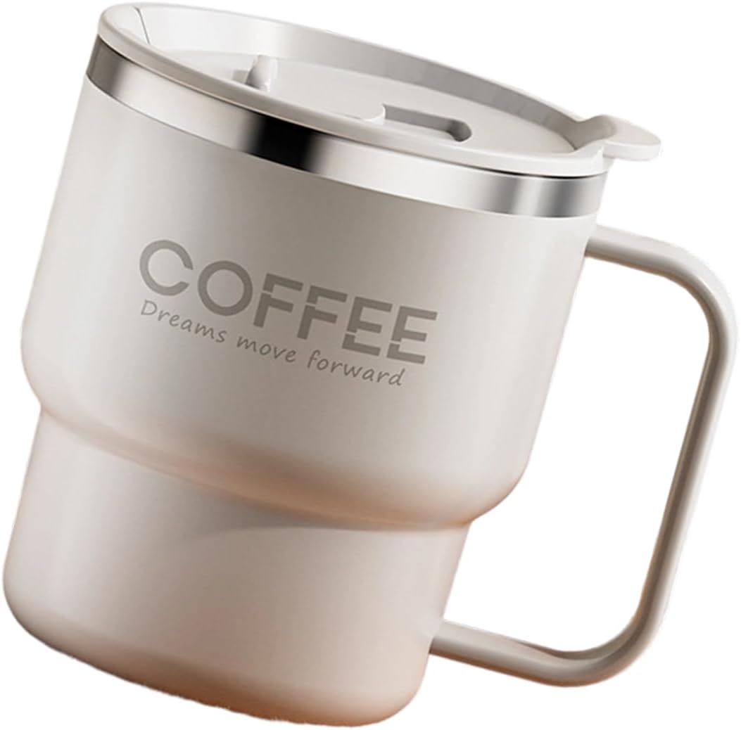 Contemporary Nonrust Steel Thermal Mugs Spill Lid Easy Grips Handle for Daily Commutes Travels Outdoors Camping Mugs
