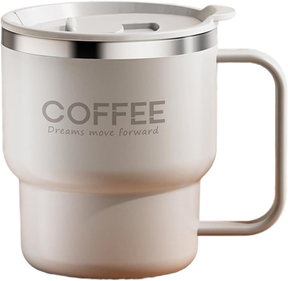 Contemporary Nonrust Steel Thermal Mugs Spill Lid Easy Grips Handle for Daily Commutes Travels Outdoors Camping Mugs