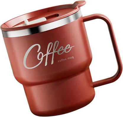 Contemporary Nonrust Steel Thermal Mugs Spill Lid Easy Grips Handle for Daily Commutes Travels Outdoors Camping Mugs