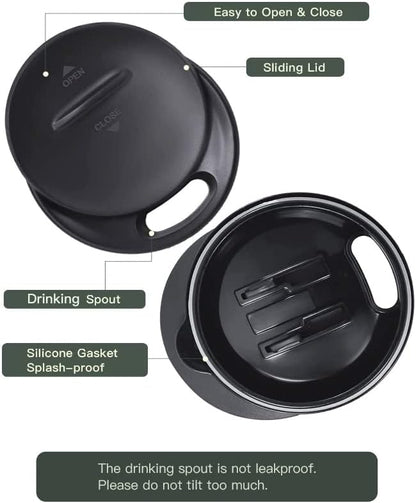 16 oz Insulated Coffee Mug with Handle and Lid, Double Wall Stainless Steel Vacuum Thermal Coffee Mug, Travel Coffee Cup Thermal Cup for Home and Office (Storm Black, FUJI DAWN) - Colors A