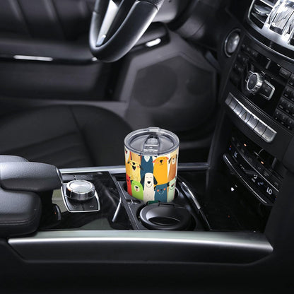 Cat Tumbler with Straw Lid Insulated Travel Coffee Mug 20 OZ Stainless Steel Cup for Outdoor Car Office Kitchen