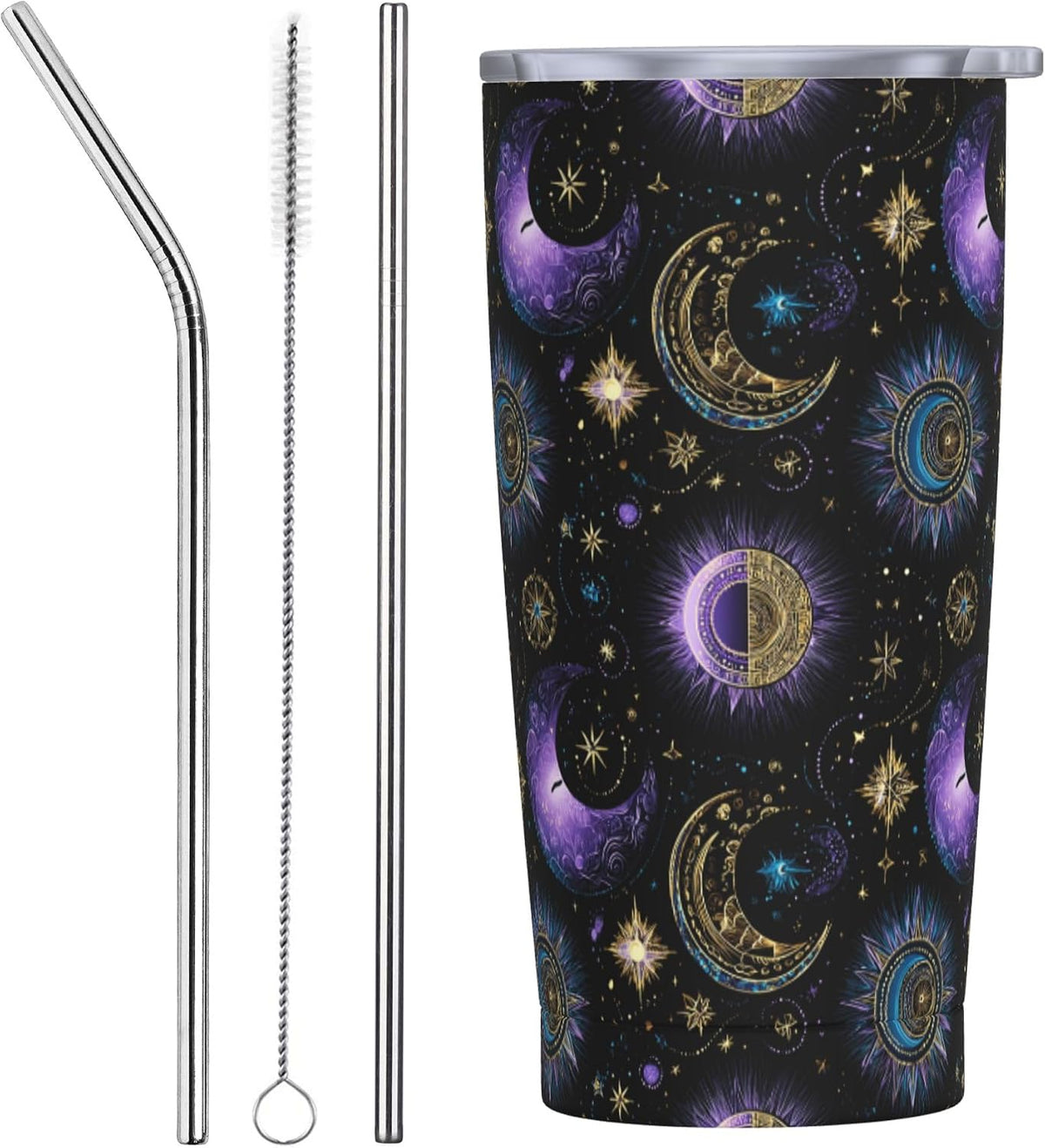 Cat Tumbler with Straw Lid Insulated Travel Coffee Mug 20 OZ Stainless Steel Cup for Outdoor Car Office Kitchen