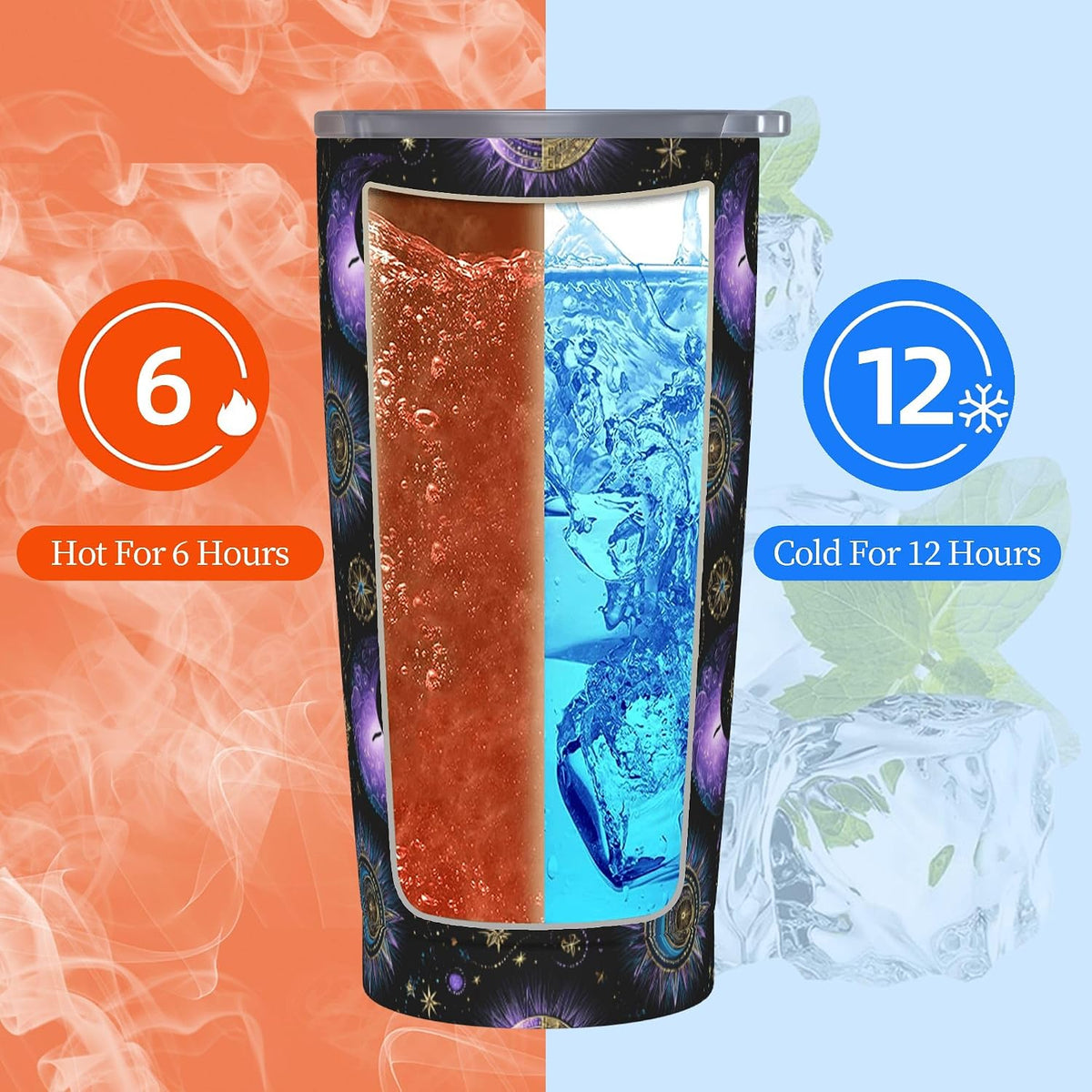 Cat Tumbler with Straw Lid Insulated Travel Coffee Mug 20 OZ Stainless Steel Cup for Outdoor Car Office Kitchen