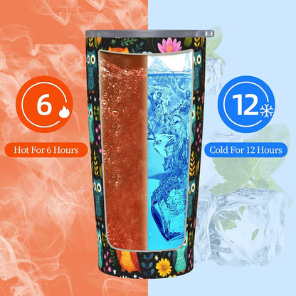 Cat Tumbler with Straw Lid Insulated Travel Coffee Mug 20 OZ Stainless Steel Cup for Outdoor Car Office Kitchen
