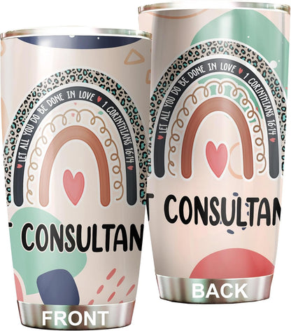 Let All You Do Be Done In Love Postal Clerk Tumbler Stainless Steel 20oz, Office Gifts Women Men Work Friends Coworker, Driking Coffee Cup For Birthday Christmas - Colors A