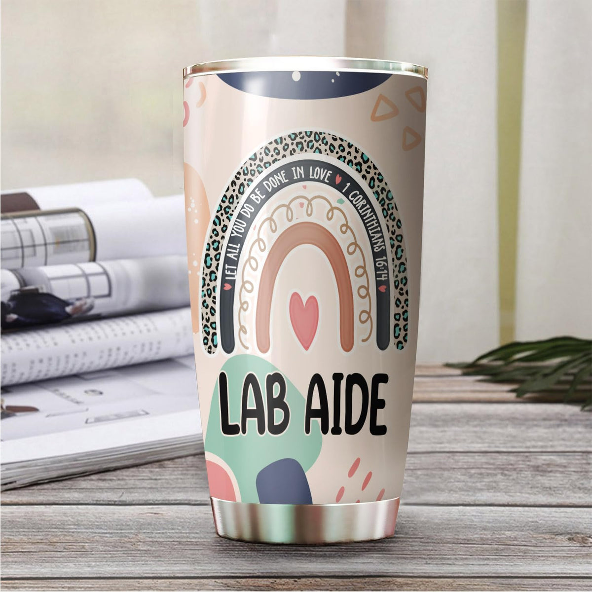 Let All You Do Be Done In Love Postal Clerk Tumbler Stainless Steel 20oz, Office Gifts Women Men Work Friends Coworker, Driking Coffee Cup For Birthday Christmas - Colors A