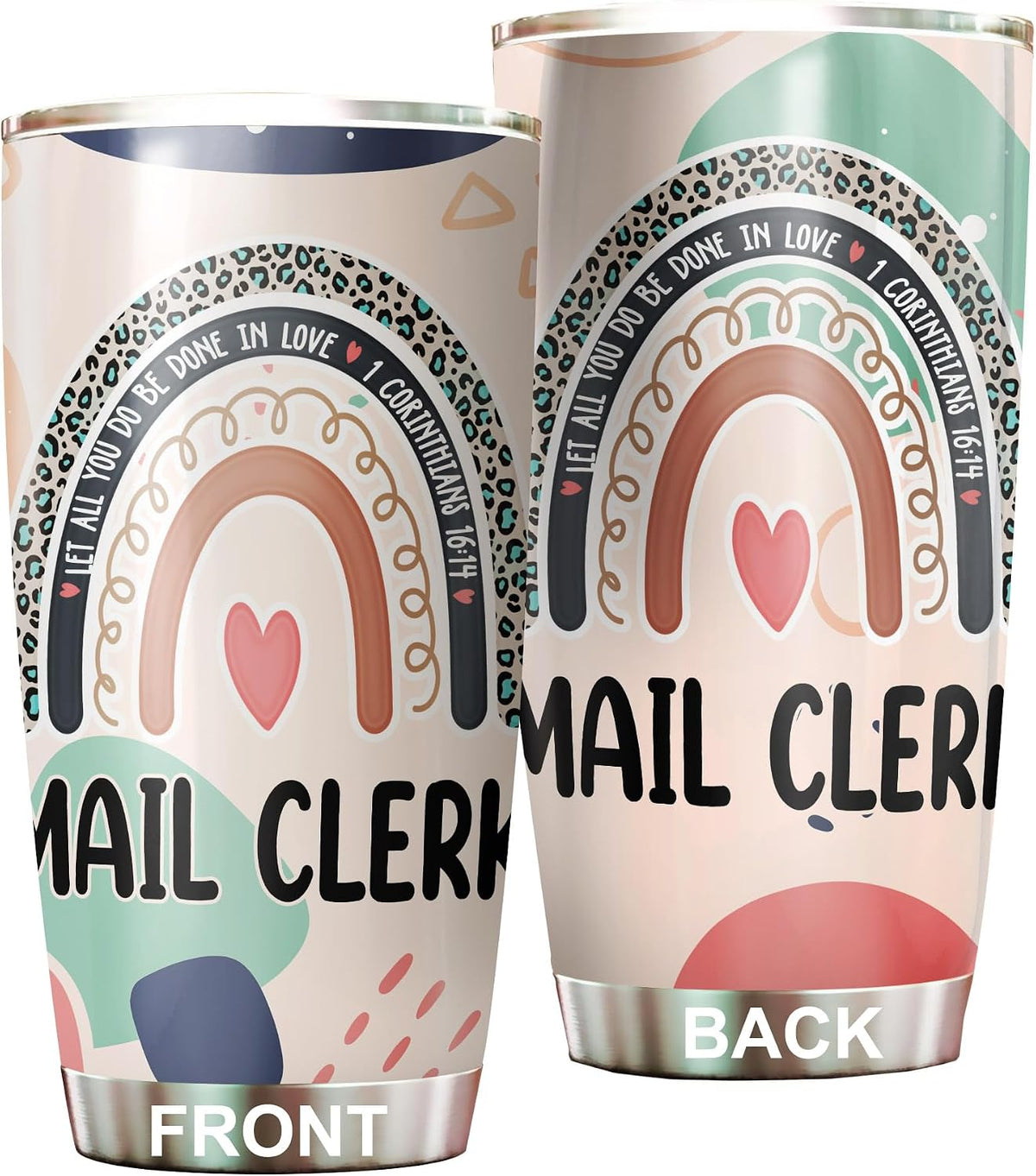 Let All You Do Be Done In Love Postal Clerk Tumbler Stainless Steel 20oz, Office Gifts Women Men Work Friends Coworker, Driking Coffee Cup For Birthday Christmas - Colors A