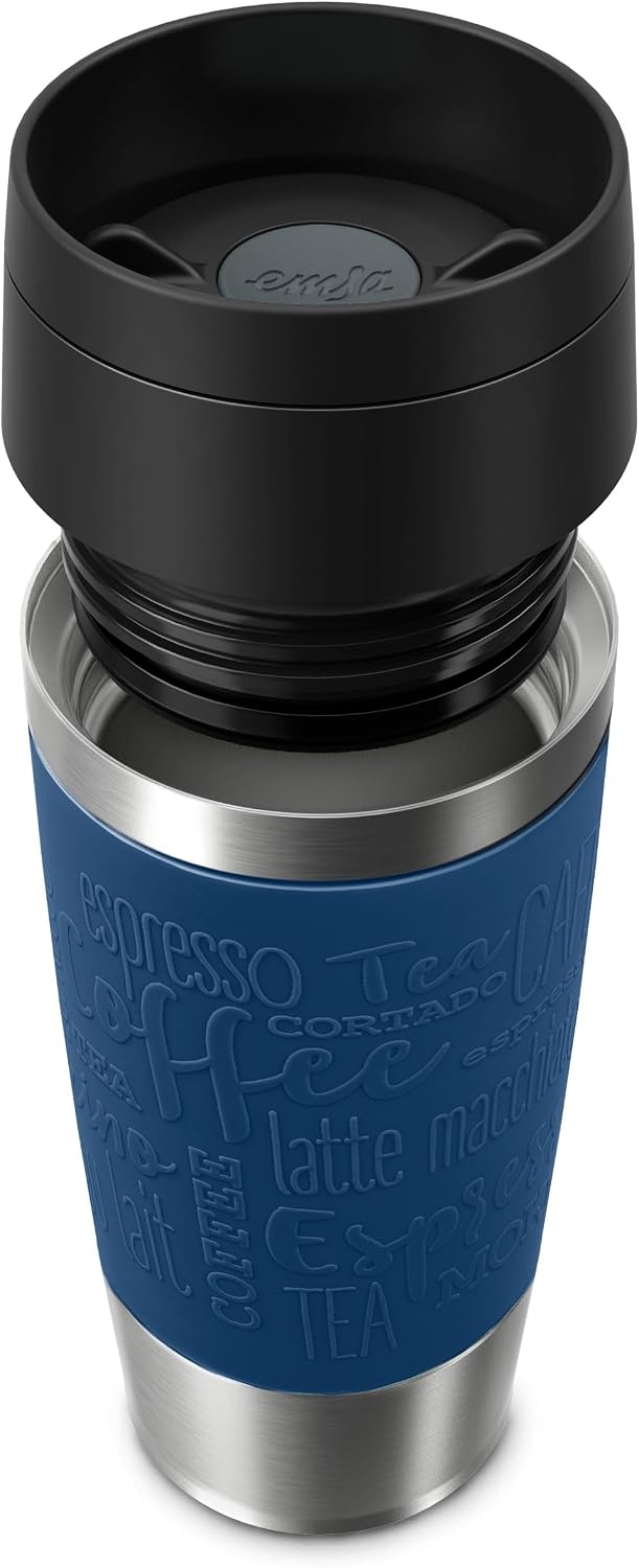 N20203 Travel Mug Classic Insulated Mug 0.36 litres, Comfort Screw Cap, Stainless Steel, 4 Hours Hot and 8 Hours Cold, 100% Leak-Proof, Dishwasher Safe, 360° Drinking Opening, Dark Blue