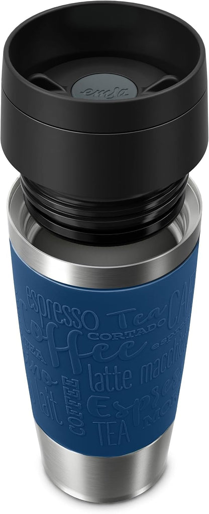 N20203 Travel Mug Classic Insulated Mug 0.36 litres, Comfort Screw Cap, Stainless Steel, 4 Hours Hot and 8 Hours Cold, 100% Leak-Proof, Dishwasher Safe, 360° Drinking Opening, Dark Blue