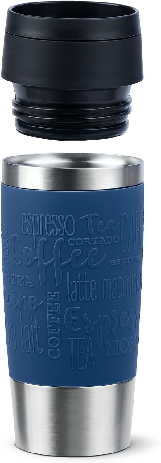 N20203 Travel Mug Classic Insulated Mug 0.36 litres, Comfort Screw Cap, Stainless Steel, 4 Hours Hot and 8 Hours Cold, 100% Leak-Proof, Dishwasher Safe, 360° Drinking Opening, Dark Blue
