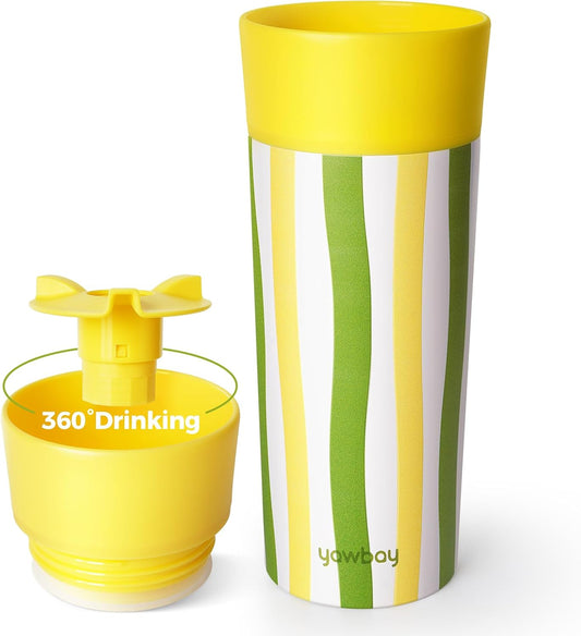 12 oz Coffee Tumbler 360° Lid, Insulated Travel Coffee Mug for Hot & Cold