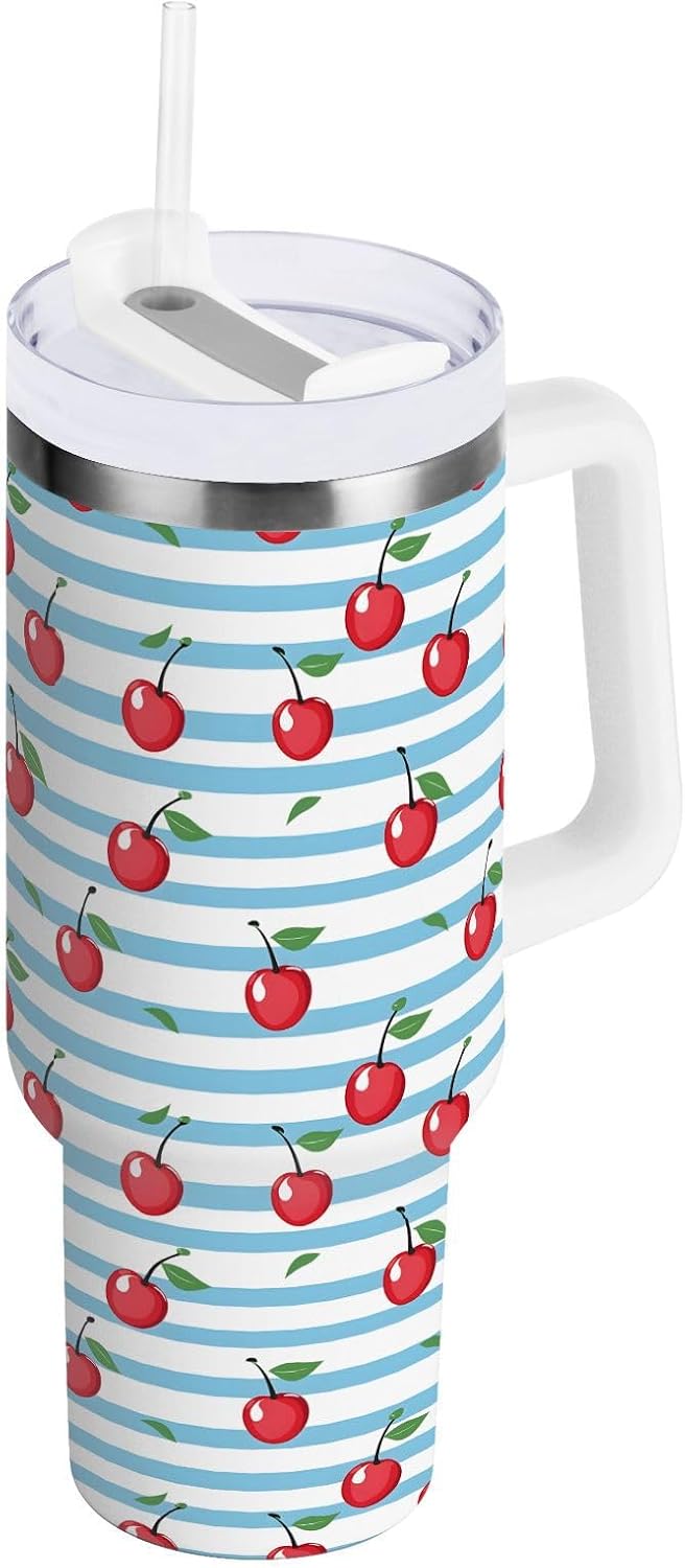 Monkey Face Banana 30 oz Tumbler with Handle and Straw Lid, Insulated Stainless Steel Water Bottle Portable Travel Coffee Tea Mug Cup - Colors C