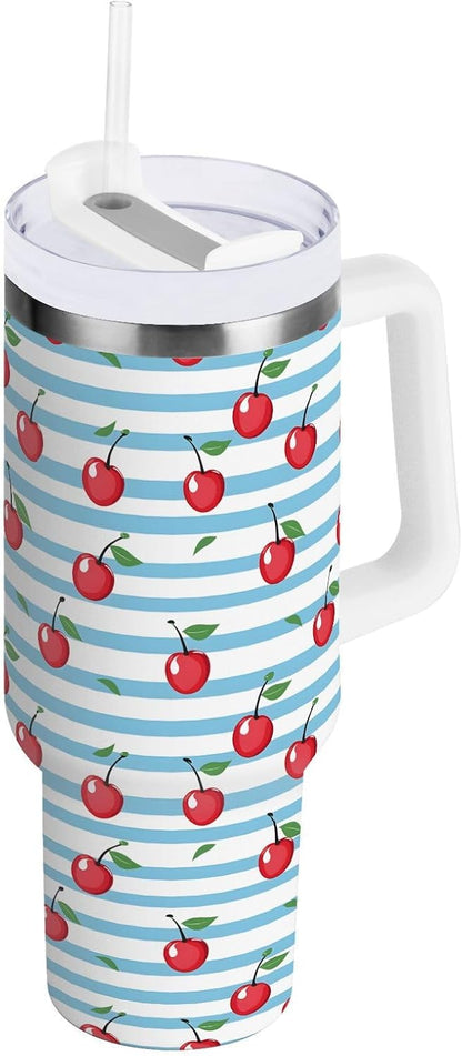Monkey Face Banana 30 oz Tumbler with Handle and Straw Lid, Insulated Stainless Steel Water Bottle Portable Travel Coffee Tea Mug Cup - Colors C