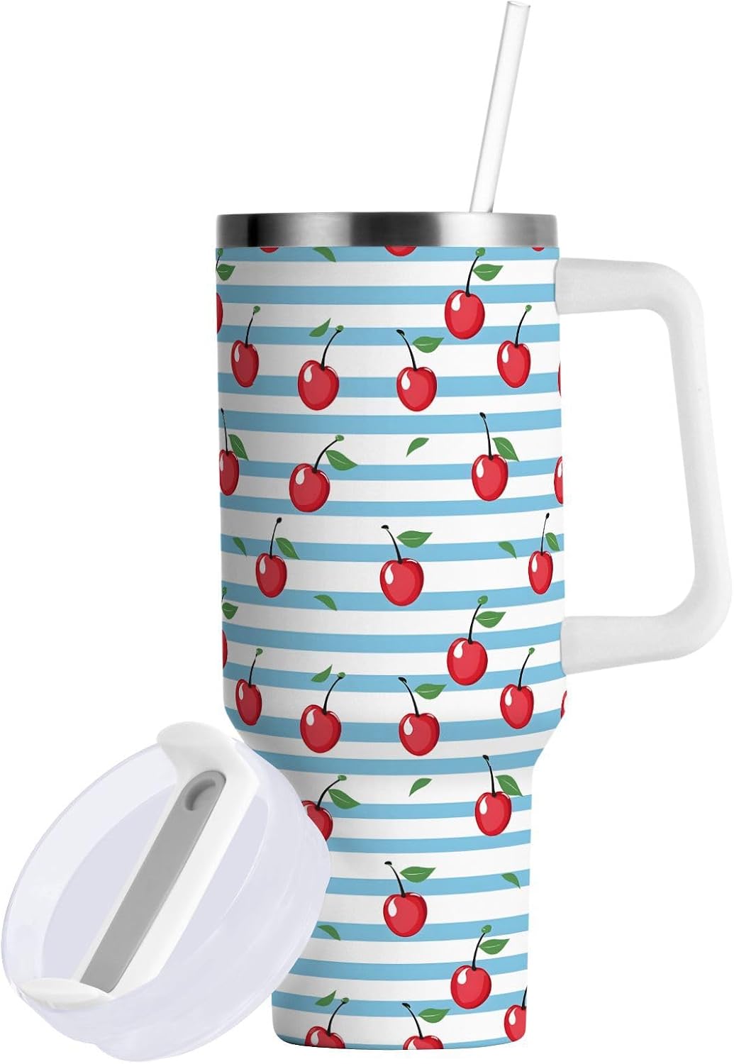 Monkey Face Banana 30 oz Tumbler with Handle and Straw Lid, Insulated Stainless Steel Water Bottle Portable Travel Coffee Tea Mug Cup - Colors C