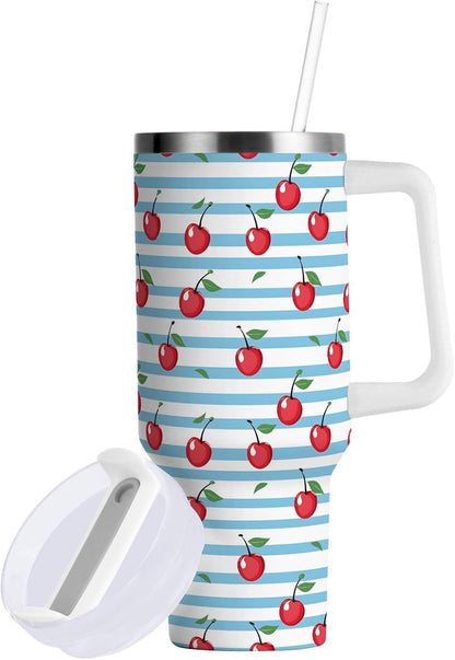 Monkey Face Banana 30 oz Tumbler with Handle and Straw Lid, Insulated Stainless Steel Water Bottle Portable Travel Coffee Tea Mug Cup - Colors C