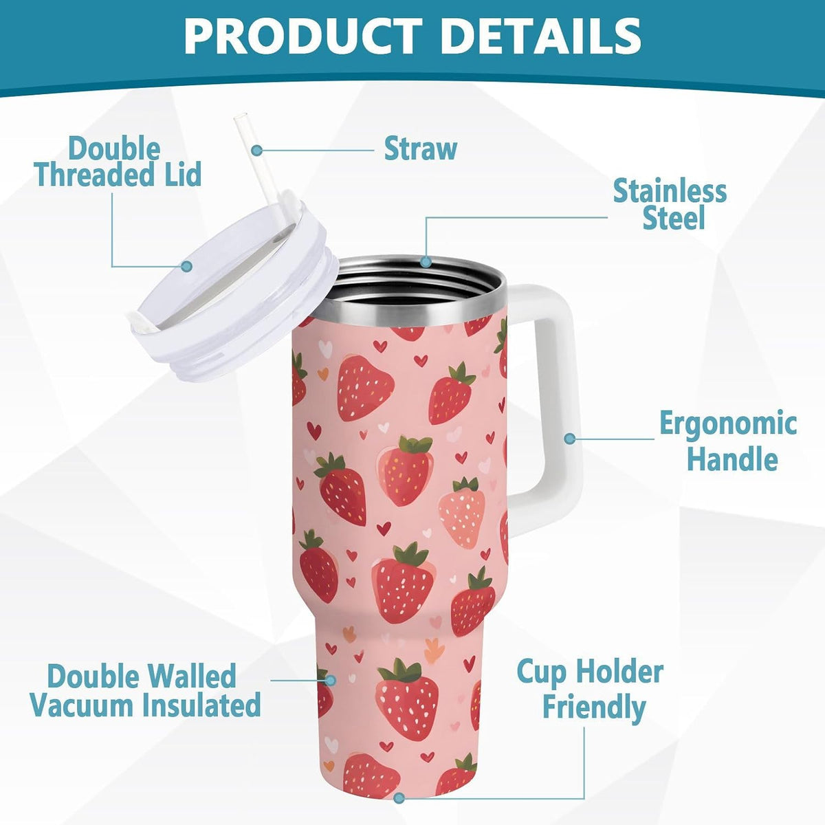 Monkey Face Banana 30 oz Tumbler with Handle and Straw Lid, Insulated Stainless Steel Water Bottle Portable Travel Coffee Tea Mug Cup - Colors C