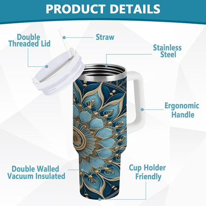 Monkey Face Banana 30 oz Tumbler with Handle and Straw Lid, Insulated Stainless Steel Water Bottle Portable Travel Coffee Tea Mug Cup - Colors C