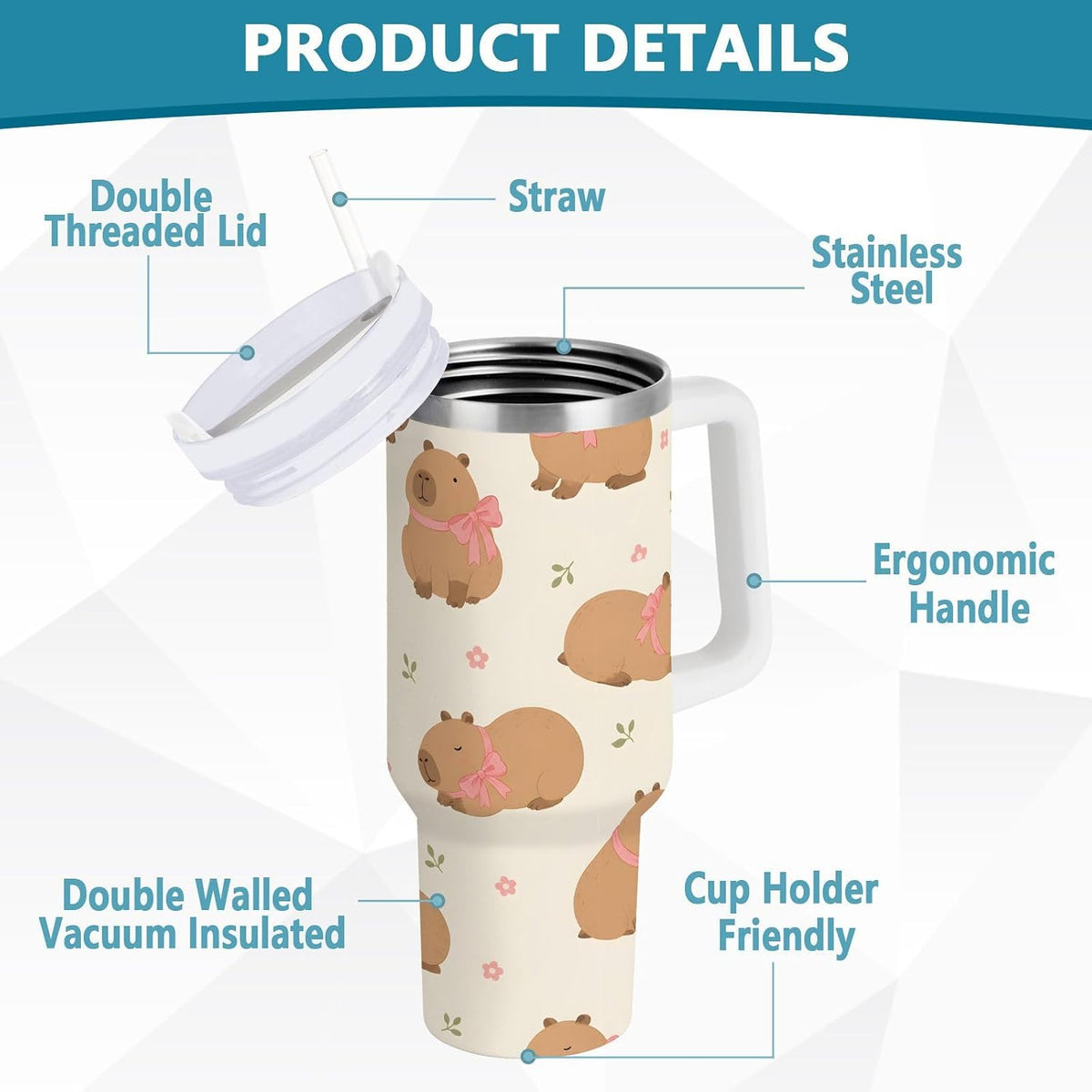 Monkey Face Banana 30 oz Tumbler with Handle and Straw Lid, Insulated Stainless Steel Water Bottle Portable Travel Coffee Tea Mug Cup - Colors C