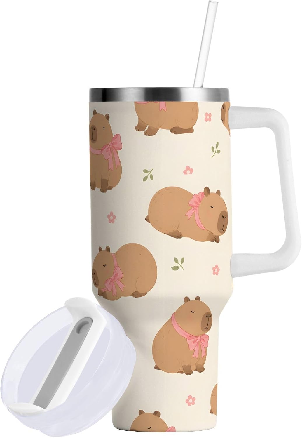 Monkey Face Banana 30 oz Tumbler with Handle and Straw Lid, Insulated Stainless Steel Water Bottle Portable Travel Coffee Tea Mug Cup - Colors C