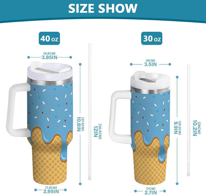 Monkey Face Banana 30 oz Tumbler with Handle and Straw Lid, Insulated Stainless Steel Water Bottle Portable Travel Coffee Tea Mug Cup - Colors C