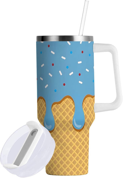 Monkey Face Banana 30 oz Tumbler with Handle and Straw Lid, Insulated Stainless Steel Water Bottle Portable Travel Coffee Tea Mug Cup - Colors C