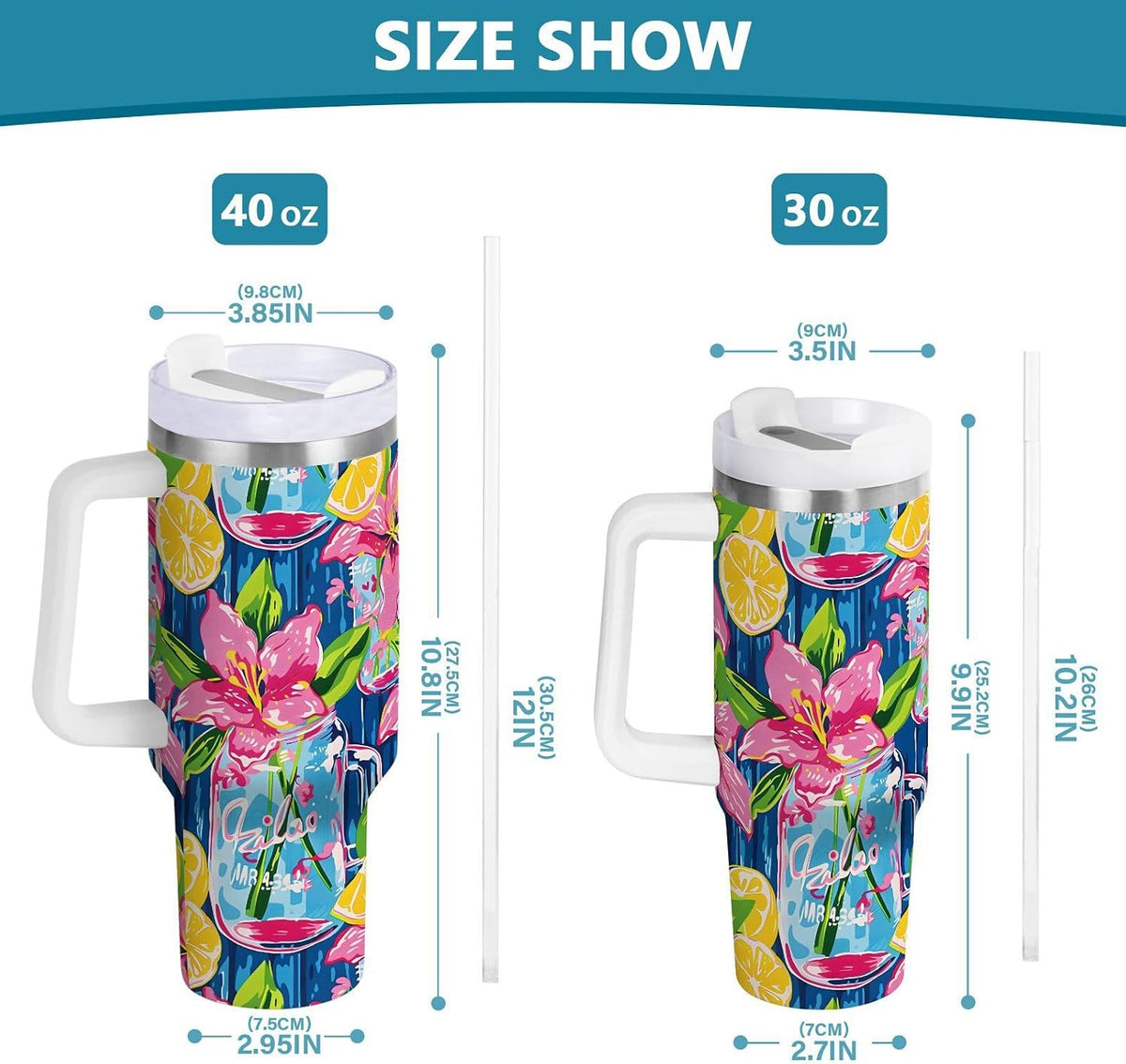 Monkey Face Banana 30 oz Tumbler with Handle and Straw Lid, Insulated Stainless Steel Water Bottle Portable Travel Coffee Tea Mug Cup - Colors C
