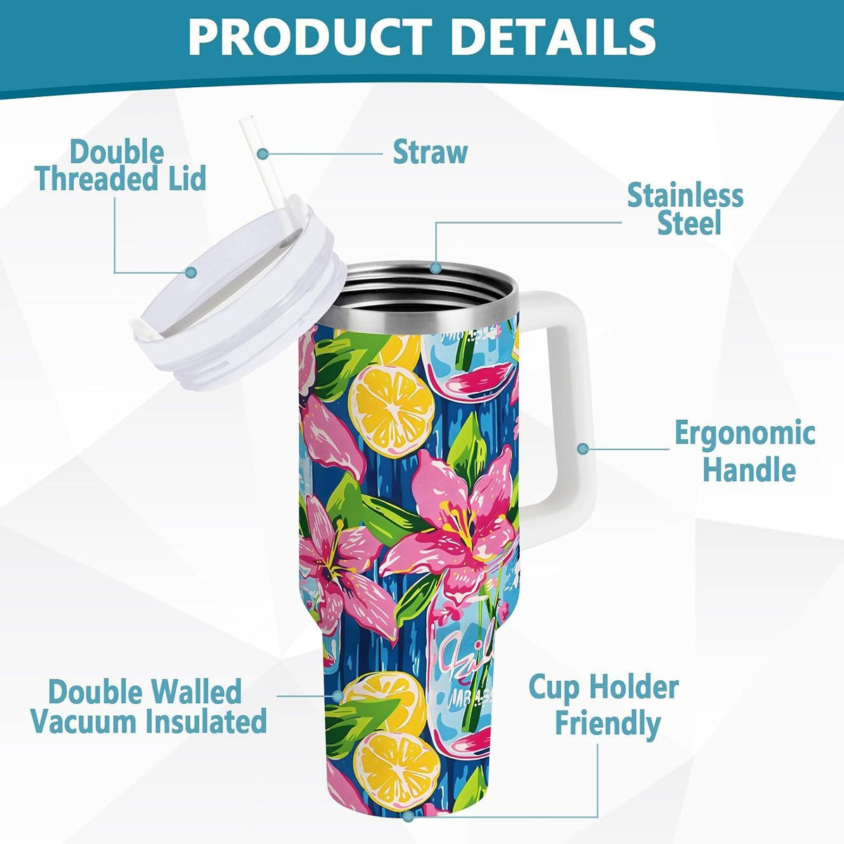 Monkey Face Banana 30 oz Tumbler with Handle and Straw Lid, Insulated Stainless Steel Water Bottle Portable Travel Coffee Tea Mug Cup - Colors C