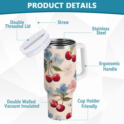 Monkey Face Banana 30 oz Tumbler with Handle and Straw Lid, Insulated Stainless Steel Water Bottle Portable Travel Coffee Tea Mug Cup - Colors C