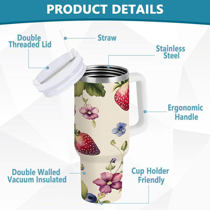Monkey Face Banana 30 oz Tumbler with Handle and Straw Lid, Insulated Stainless Steel Water Bottle Portable Travel Coffee Tea Mug Cup - Colors C