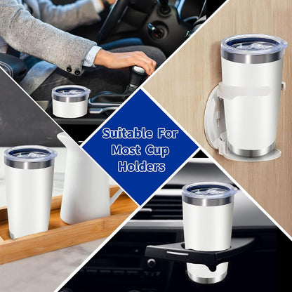 1 Pack 20oz Stainless Steel Tumbler with Lid, Leakproof Double Wall Travel Mug for Hot/Cold Drinks, Home Office Outdoor Party Use, Durable Powder Coated Insulated Cup/White