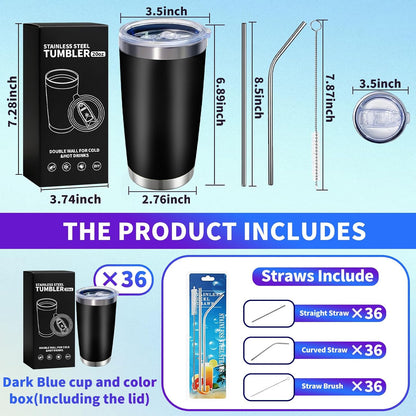 1 Pack 20oz Stainless Steel Tumbler with Lid, Leakproof Double Wall Travel Mug for Hot/Cold Drinks, Home Office Outdoor Party Use, Durable Powder Coated Insulated Cup/White