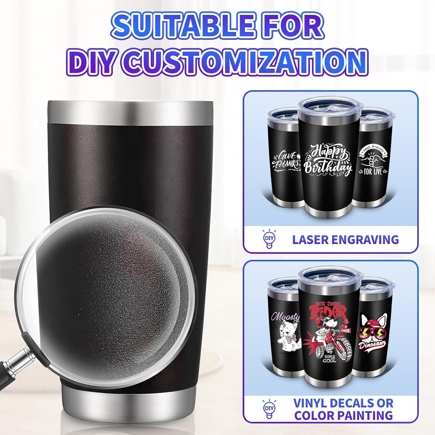 1 Pack 20oz Stainless Steel Tumbler with Lid, Leakproof Double Wall Travel Mug for Hot/Cold Drinks, Home Office Outdoor Party Use, Durable Powder Coated Insulated Cup/White