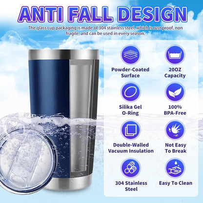 1 Pack 20oz Stainless Steel Tumbler with Lid, Leakproof Double Wall Travel Mug for Hot/Cold Drinks, Home Office Outdoor Party Use, Durable Powder Coated Insulated Cup/White