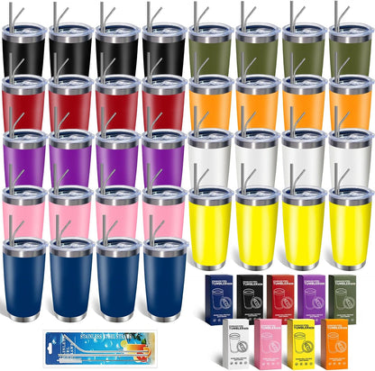 1 Pack 20oz Stainless Steel Tumbler with Lid, Leakproof Double Wall Travel Mug for Hot/Cold Drinks, Home Office Outdoor Party Use, Durable Powder Coated Insulated Cup/White