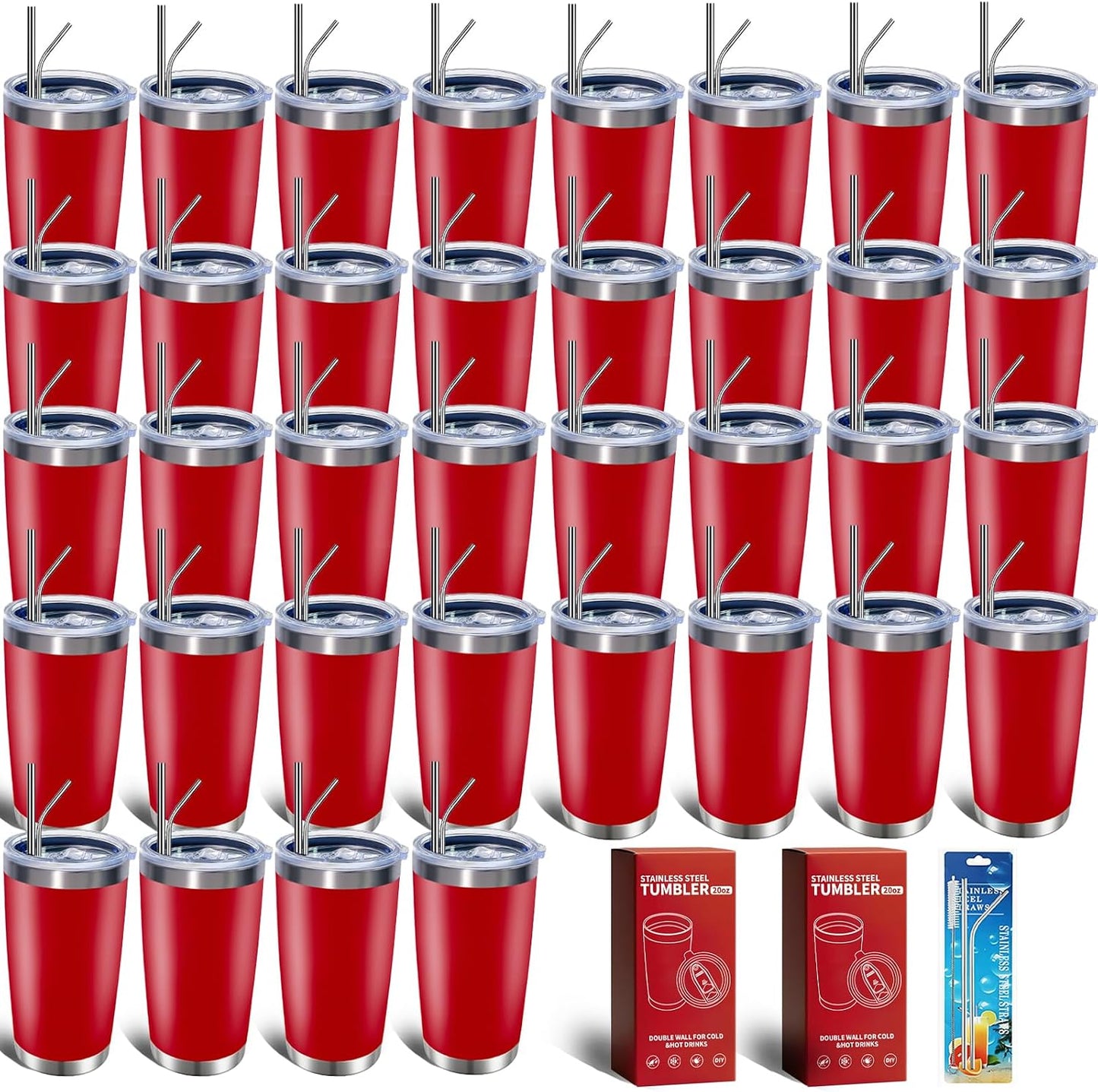 1 Pack 20oz Stainless Steel Tumbler with Lid, Leakproof Double Wall Travel Mug for Hot/Cold Drinks, Home Office Outdoor Party Use, Durable Powder Coated Insulated Cup/White