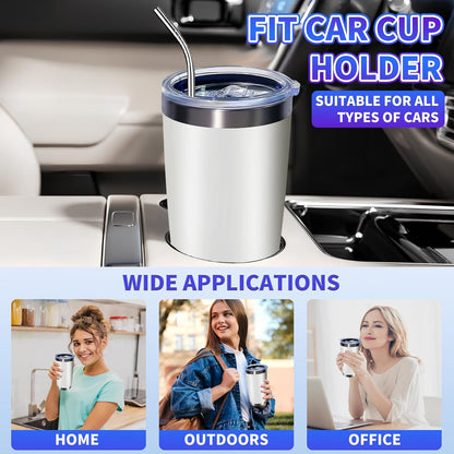 1 Pack 20oz Stainless Steel Tumbler with Lid, Leakproof Double Wall Travel Mug for Hot/Cold Drinks, Home Office Outdoor Party Use, Durable Powder Coated Insulated Cup/White