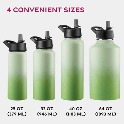 Insulated Water Bottle with Straw, 25 Oz, Dreamy Purple