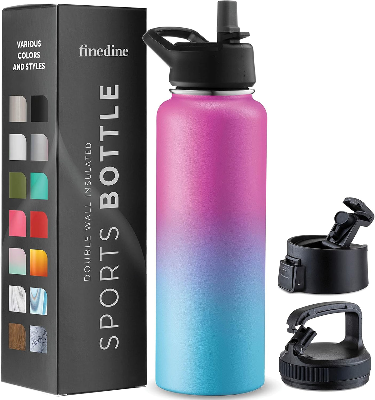Insulated Water Bottle with Straw, 25 Oz, Dreamy Purple
