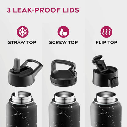 Insulated Water Bottle with Straw, 25 Oz, Dreamy Purple