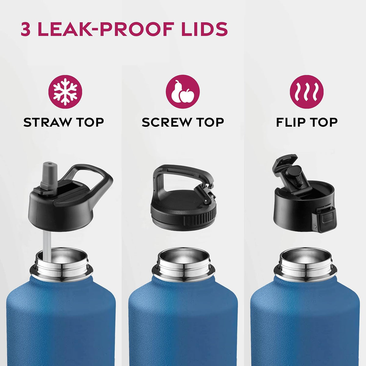 Insulated Water Bottle with Straw, 25 Oz, Dreamy Purple