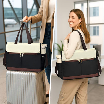 Lunch Bag for Women, 15.6" Laptop Tote with Insulated Lunch Box Compartment for Nurse, Teacher Work Office Outdoor